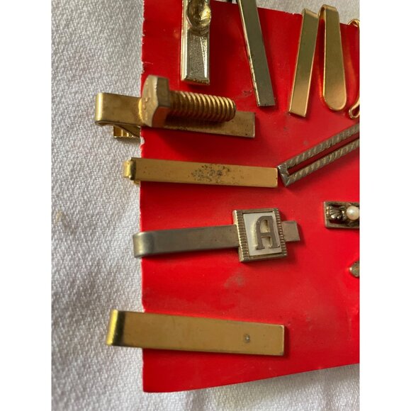 Vintage Tie Clip Collection Gold & Silver Tone Mens Assorted Designs - Picture 7 of 16
